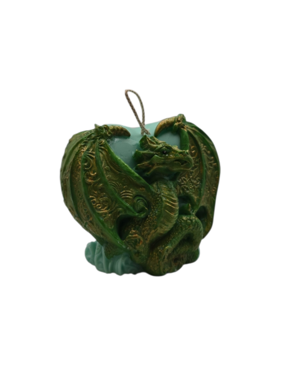 Golden Dragon Heart Pillar Candle