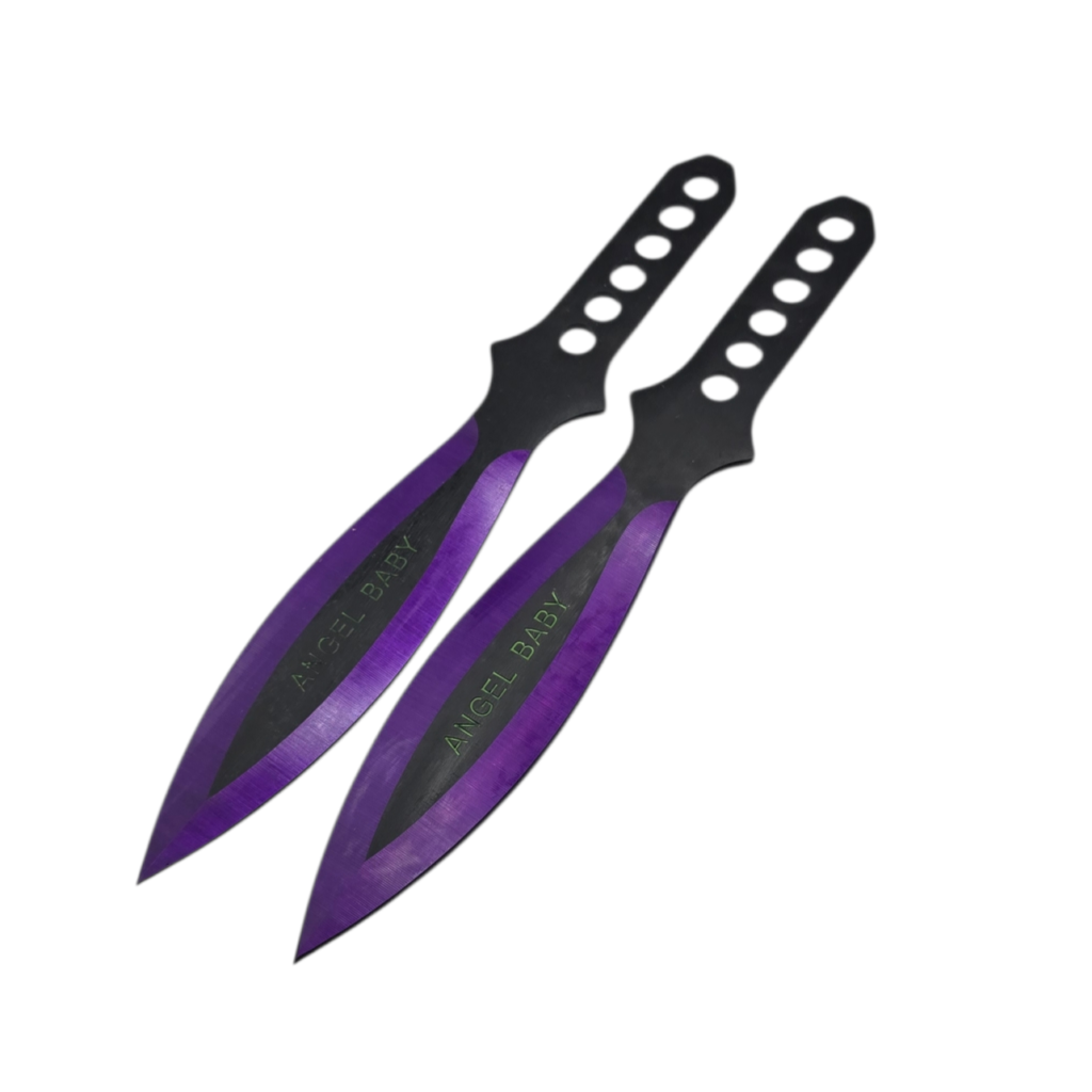 AEROBLADES Purple Throwing Knife Set