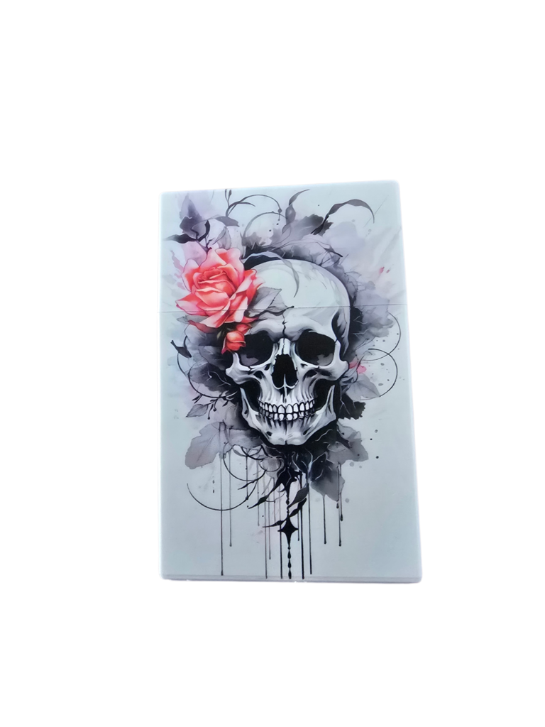 Dripping Rose Skull Cigarette Case