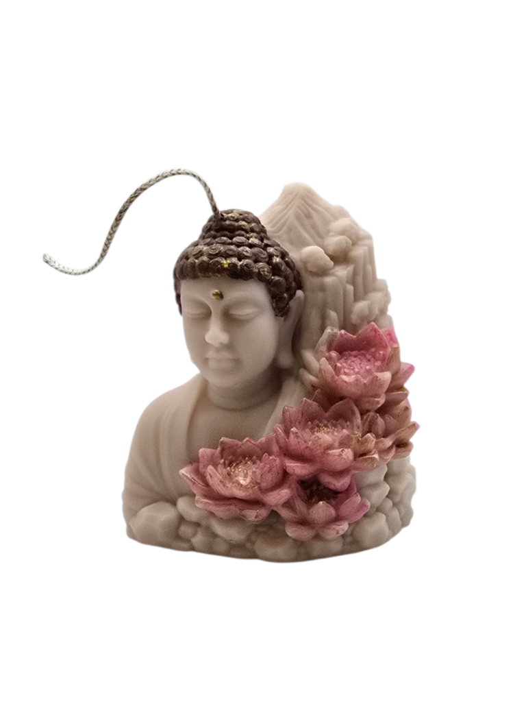 Great Buddha W/ Lotuses Pillar Candle