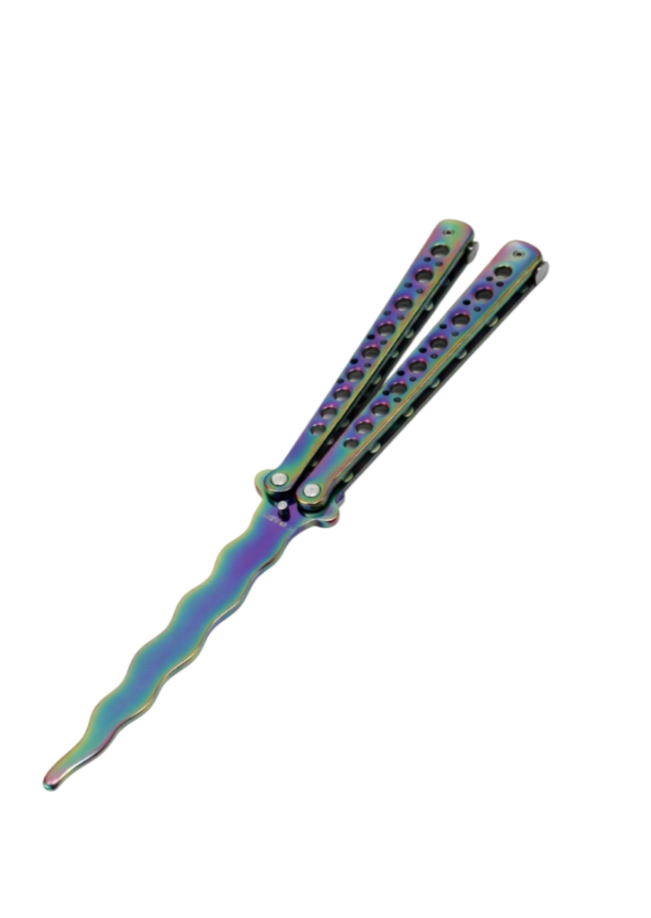 Rainbow Punch-Through Design Foldable Knife