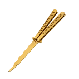 Gold Punch-Through Design Folding Knife