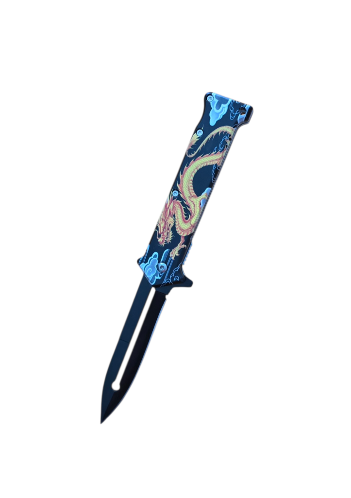 Black Celestial Dragon Folding Knife