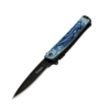 Blue Embossed Dragon Folding Knife
