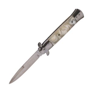 White Pearl Marble Effect Folding Pocket Knife